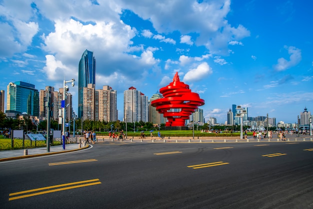 Paesaggio di architettura urbana moderna a Qingdao