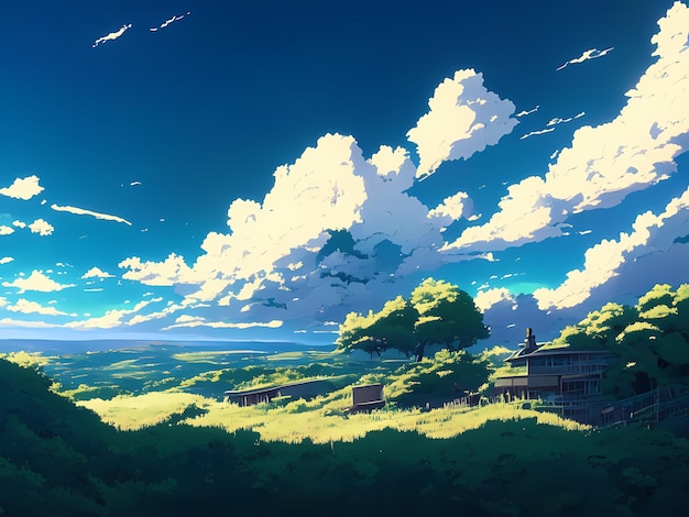 paesaggio di campagna anime