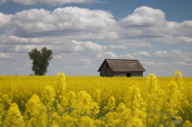 Paesaggio di campagna con struttura