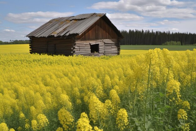 Paesaggio di campagna con struttura