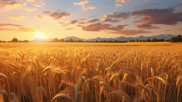 Paesaggio di erba in un campo di grano