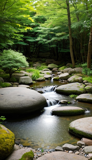 Paesaggio di meditazione zen Ambiente di natura tranquilla e spirituale