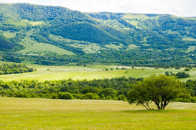 Paesaggio di montagna e vista a Tsalka, Georgia