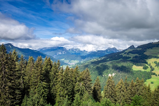 Paesaggio di montagna nel Grand-Bornand, Alta Savoia, Francia