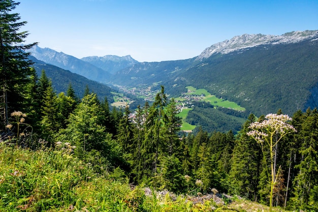 Paesaggio di montagna nel GrandBornand Hautesavoie Francia