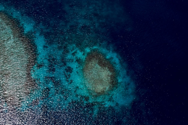 Paesaggio di panorama di vista aerea della barriera corallina delle Maldive