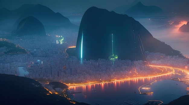 paesaggio di Rio de Janeiro nel futuro 2050