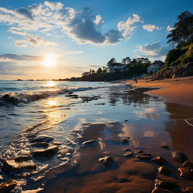 Paesaggio di Serenity by the Shore Beach Foto