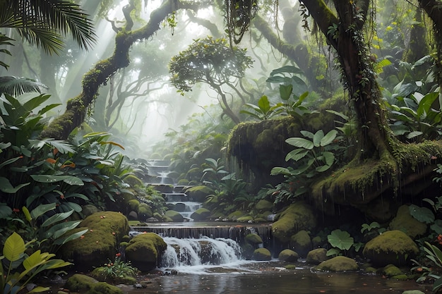 paesaggio di un ambiente di giungla