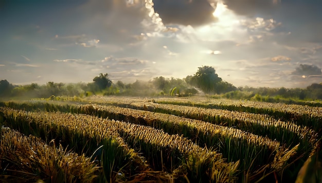 Paesaggio di un campo raccolto