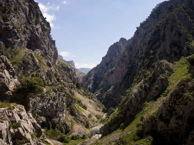 Paesaggio di un fiume tra le montagne