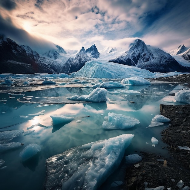 paesaggio di un ghiacciaio in Alaska