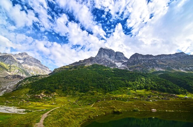 Paesaggio di un lago di montagna