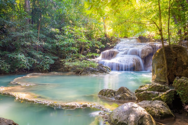 Paesaggio di una cascata nella foresta