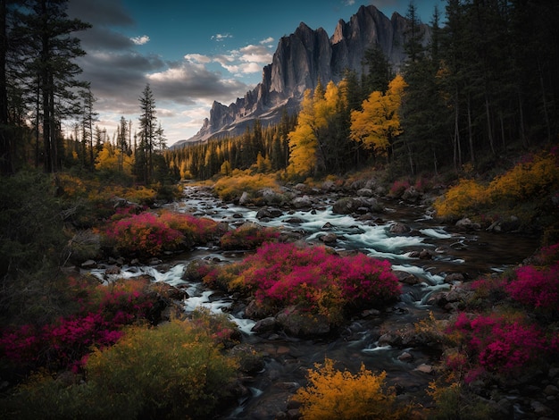 paesaggio fantastico di montagna