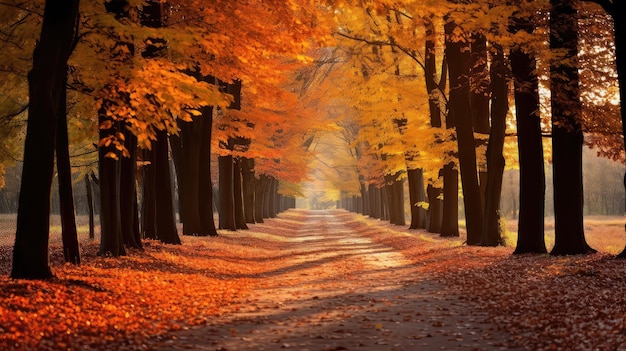 Paesaggio forestale naturale in autunno