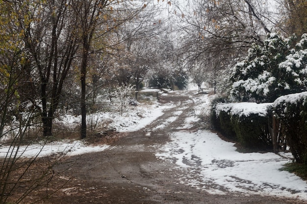 Paesaggio innevato nella Valle Calamuchita, Cordoba, Argentina