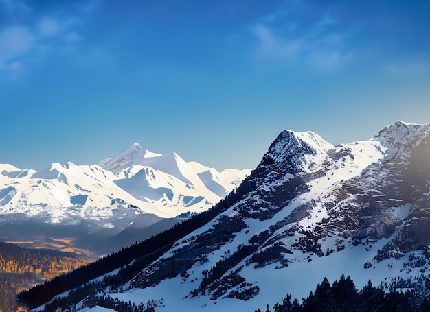 Paesaggio innevato Serenità diurna in montagna