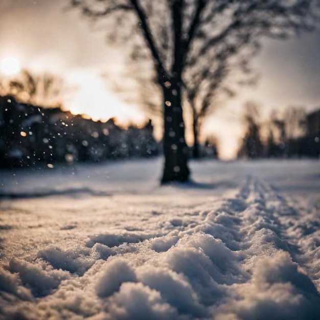 paesaggio invernale con alberi e neve