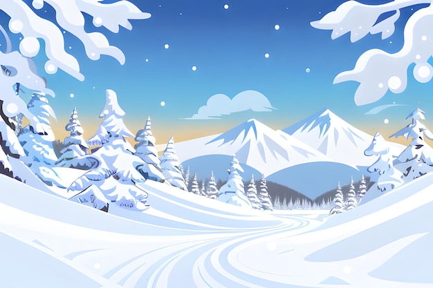 Paesaggio invernale con montagne