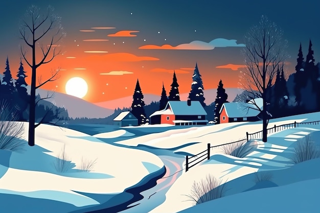 Paesaggio invernale di Natale