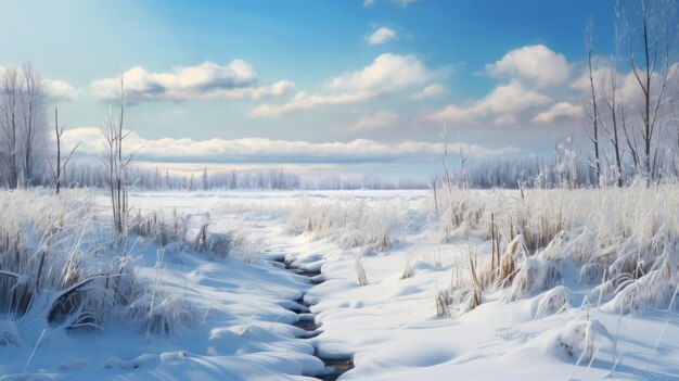 Paesaggio invernale fotorealistico a Troisrivieres