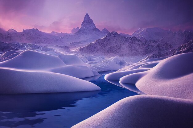 Paesaggio invernale ghiacciato nelle Alpi svizzere