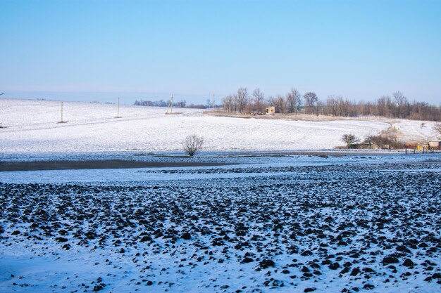 Paesaggio invernale rustico sfondo naturale