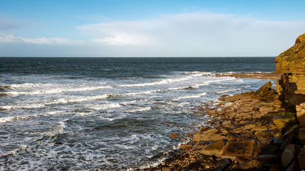 Paesaggio marino a Burghead su Moray Firth