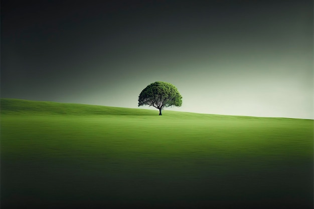 paesaggio minimalista verde