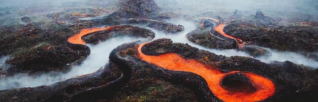 Paesaggio montuoso di lava