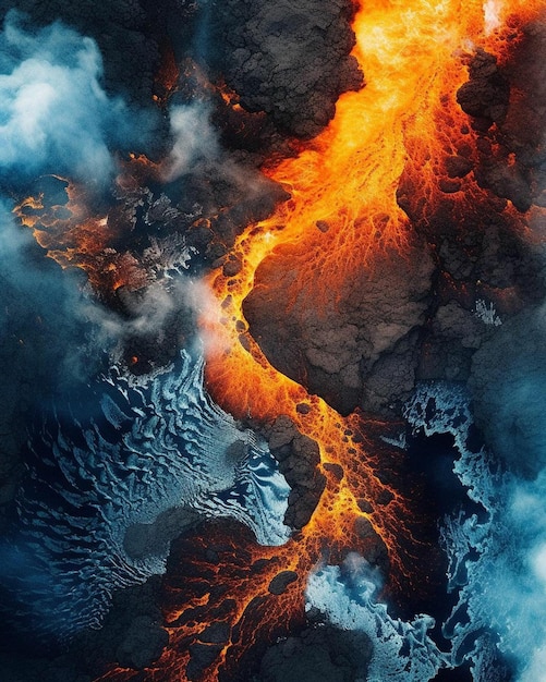 Paesaggio montuoso di lava