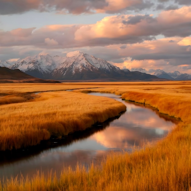 Paesaggio naturale con fiume ai generato