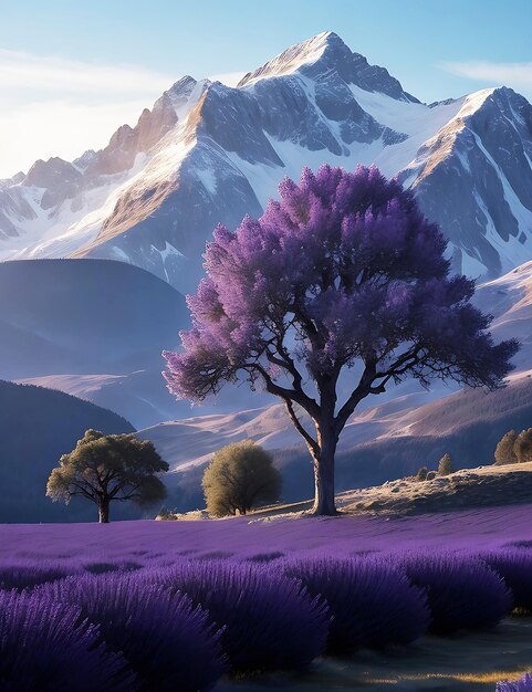 Paesaggio naturale lavanda digitale