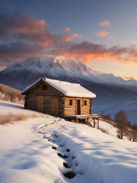 Paesaggio notturno innevato