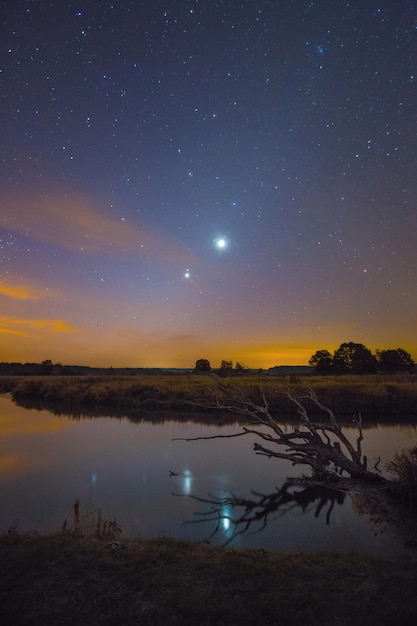 Paesaggio notturno stellato