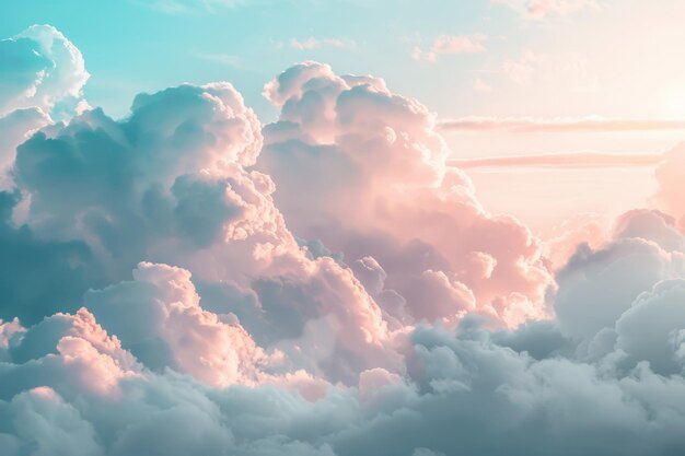 Paesaggio nuvoloso sognante in tonalità pastello AI generativa