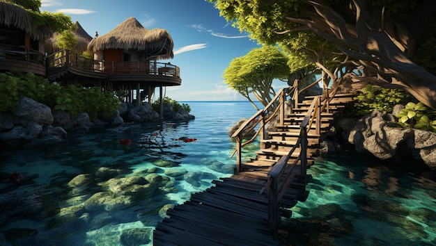 Paesaggio paradisiaco delle Maldive foto hd