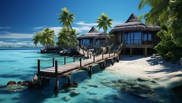 Paesaggio paradisiaco delle Maldive foto hd