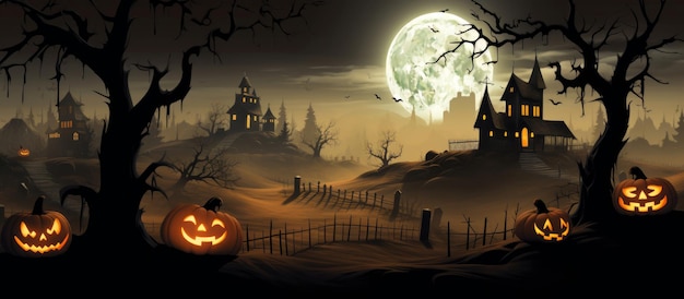 paesaggio per l'illustrazione di halloween
