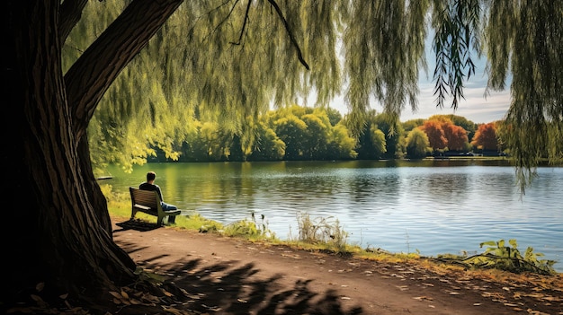 Paesaggio rilassante sul lago