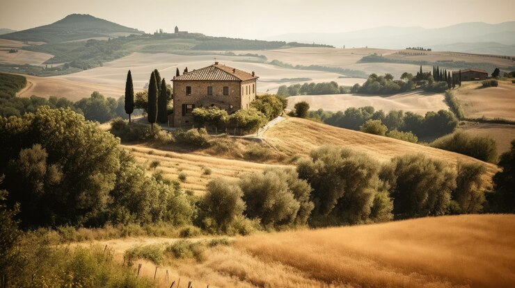 Foto paesaggio rurale in toscana, italia