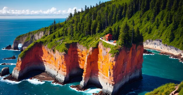 Paesaggio Scogliere rocciose Bordo della montagna Carta da parati Concept Art di successo AI Generato per post di instagram di pittura murale sui social media