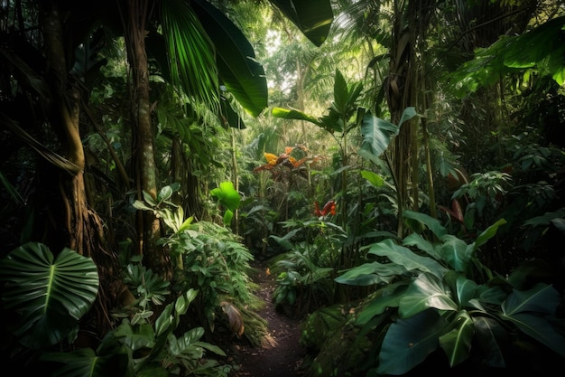 Paesaggio selvaggio della giungla tropicale