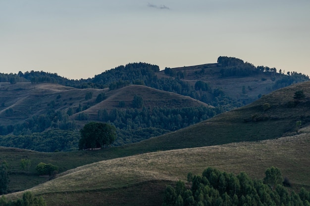 Paesaggio serale di montagne