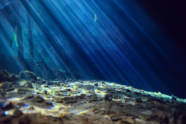paesaggio sottomarino messico, cenotes immersioni raggi di luce sott'acqua, immersioni in grotta sfondo