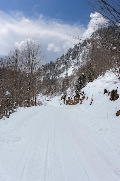 Paesaggio sulla fredda mattina d'inverno Posizione luogo Giresun Highlands Black Sea Turkey