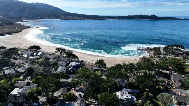 Paesaggio sulla spiaggia di Carmel in California, Stati Uniti