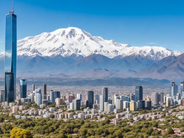 Paesaggio urbano bianco di Santiago