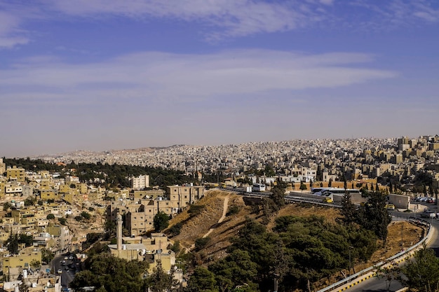Paesaggio urbano del centro di Amman dalla Cittadella Giordania